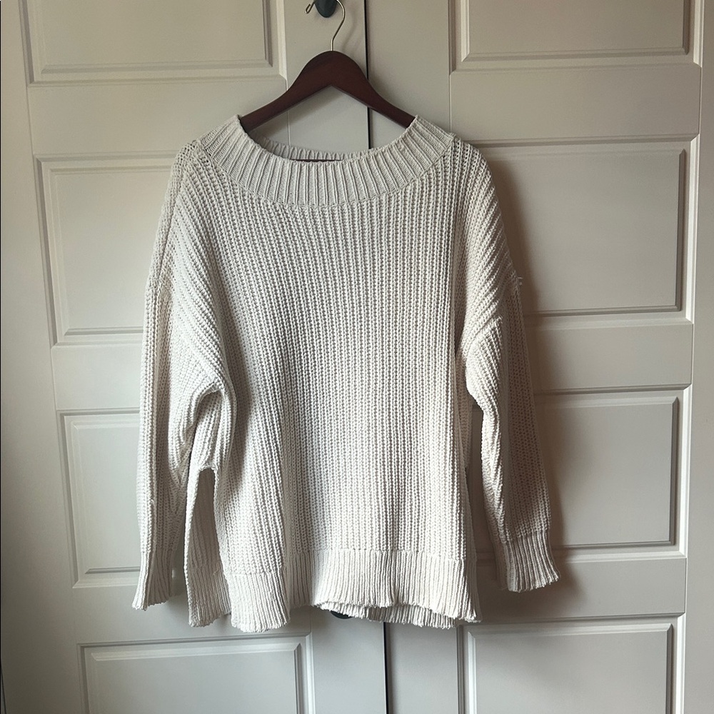 Aerie Cream Ribbed Sweater